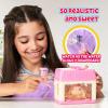 imageLittle Live Pets Hamster Mini Interactive Toy Set Hutch Animal Playset with 3 Surprise Babies 20 Sounds Hamster MustHaves for Ages 3Bunny with Pink Hutch