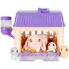 imageLittle Live Pets Hamster Mini Interactive Toy Set Hutch Animal Playset with 3 Surprise Babies 20 Sounds Hamster MustHaves for Ages 3Bunny with Purple Hutch