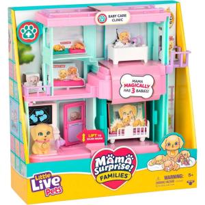imageLittle Live Pets Dog House Playset Mama Surprise Families Puppy Party Pack 15 Mini Collectible Puppies FoldOut Dog Playset Toy Gift for Kids 5Baby Care Clinic