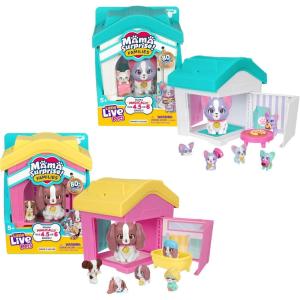 imageLittle Live Pets Dog House Playset Mama Surprise Families Puppy Party Pack 15 Mini Collectible Puppies FoldOut Dog Playset Toy Gift for Kids 5Frenchie  Spaniel