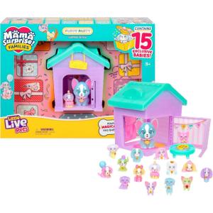 imageLittle Live Pets Dog House Playset Mama Surprise Families Puppy Party Pack 15 Mini Collectible Puppies FoldOut Dog Playset Toy Gift for Kids 5Puppy Party