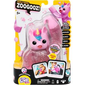 imageLittle Live Pets Hug n Hang Zoogooz  Uoolla Unicorn Interactive Electronic Squishy Stretchy Toy Pet with 70 Sounds ampamp Reactions Stretch Squish ampamp Link Their Hands Display Them ampamp Hang Them AroundUnicorn