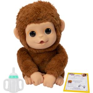 imageLittle Live Pets My Baby Monkey Mango 50 Sounds and Reactions Plush Interactive Monkey Toy Set with Accessories Interactive Pets for Kids Ages 4Monkey Mango