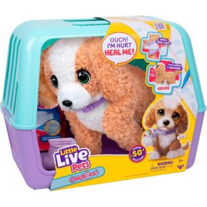 imageLittle Live Pets Ouchies Cooper The Retriever Puppy 50 Sounds Limping to Walking Puppy Toy with Vet Carrier Interactive Toy Dog for Kids Ages 5Poodle