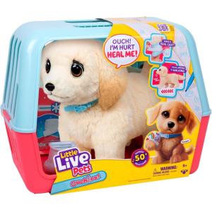 imageLittle Live Pets Ouchies Cooper The Retriever Puppy 50 Sounds Limping to Walking Puppy Toy with Vet Carrier Interactive Toy Dog for Kids Ages 5Retriever