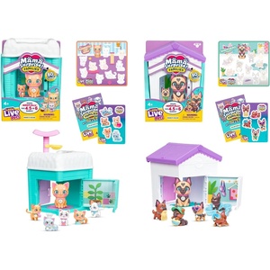 image:imageLittle Live Pets Mama Surprise Families Cat amp Shepherd 2Pack  2 foldout playsets each reveal 46 surprise babies 8 families interactive pet toy for kidsRagdoll Cat  Pug Dog